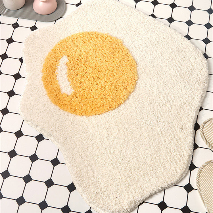 Poached Egg Plush  Non-slip Rug