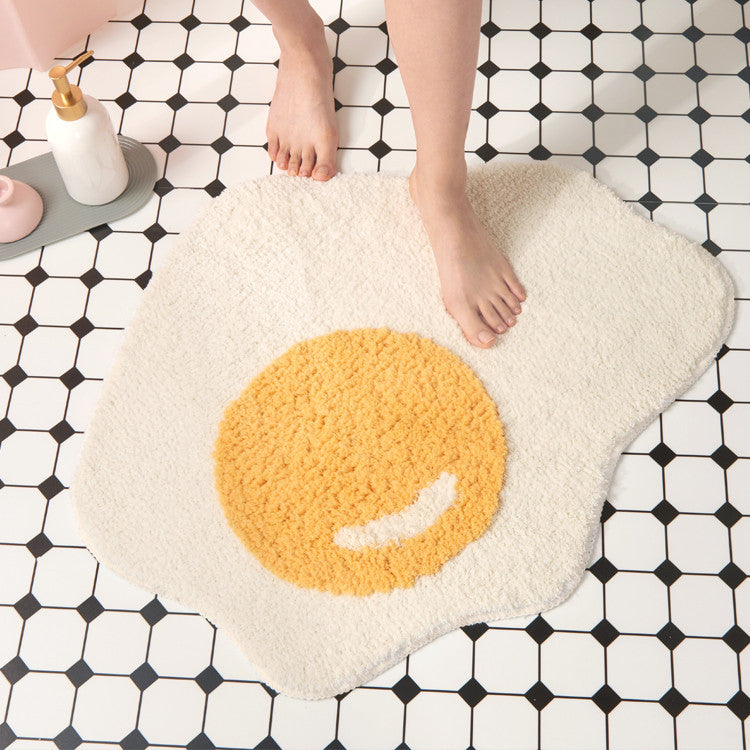 Poached Egg Plush  Non-slip Rug