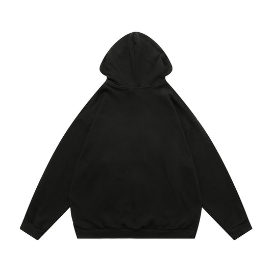 Puff Print Hooded Cardigan Sweater