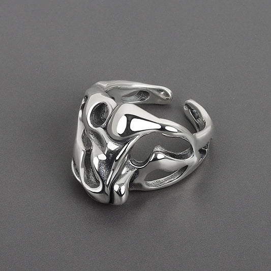 y2k Punk Style Skull Texture Ring